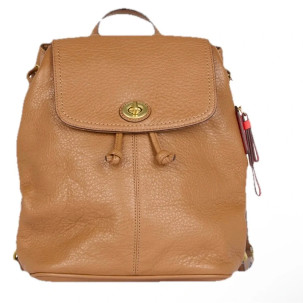 🦌 COACH Park Tan Pebbled Leather Backpack F24385 in BritishTan 🦌 - Picture 4 of 12